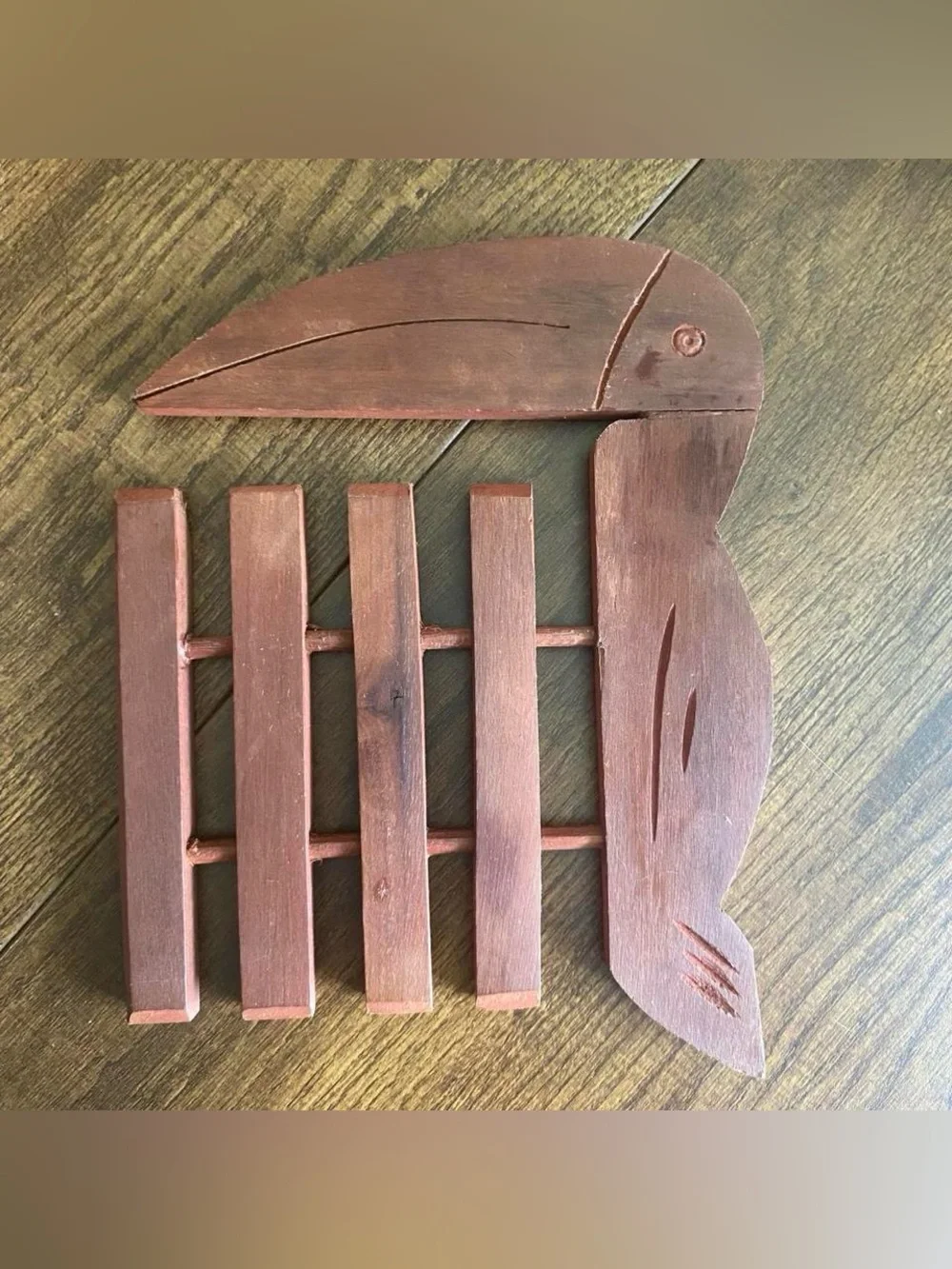 Wooden Toucan Trivet Pair